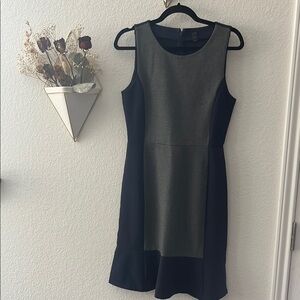 J. Crew Gray Sheath Midi Dress Sleeveless Crew Neck